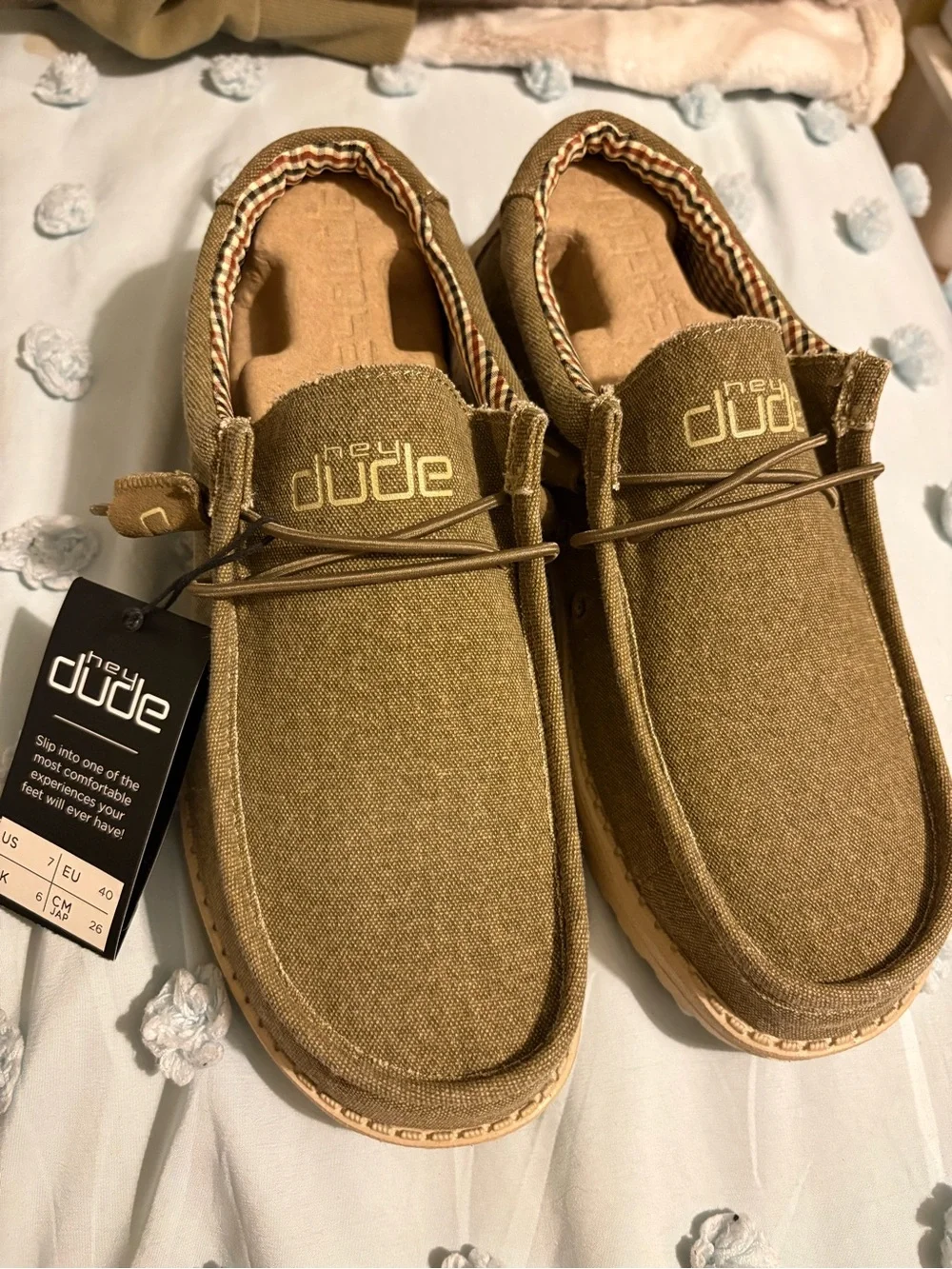 Hey Dude Tan Canvas Wally Slip-On Loafers